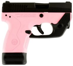 Beretta BU9 Nano Pistol JMN9S65LMR, 9mm Luger, 3″, Pink Polymer Grip/Frame, LaserMax Sights, Pink Finish, 6/8 Rds