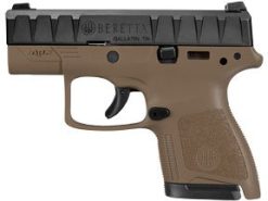 Beretta APX Carry Semi-Auto Pistol JAXN92005, 9mm, 3.07″, FDE Synthetic Grip, Black Finish, 6 Rds
