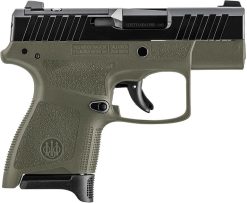 Beretta APX A1 Optics Ready Semi-Auto Pistol JAXN9278A1, 9mm, 3.3″, OD Green Synthetic Grip, Black Finish, 8 Rds