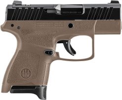 Beretta APX A1 Carry Optics Ready Semi-Auto Pistol JAXN9258A1, 9mm, 3.3″, FDE Synthetic Grip, Black Finish, 8 Rds