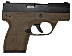 Beretta Nano Micro Compact Carry Pistol JMN9S55, 9mm, 3.1″, Flat Dark Earth Poly Grip/Frame, Flat Dark Earth Finish, 8 Rds